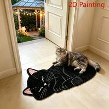 1pc Black Cat Sleeping Shaped Doormat, Welcome Mat, Carpet, Floor Mat, Universal Doormat, Bedroom Carpet, Area Rug - Multicolor - View 6