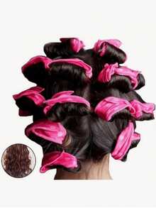 Polka Dot Heatless Curling Rod, Soft Fabric Overnight Hair Curler, DIY Styling Tool For Women With Medium To Long Hair - Multicolor - View 2
