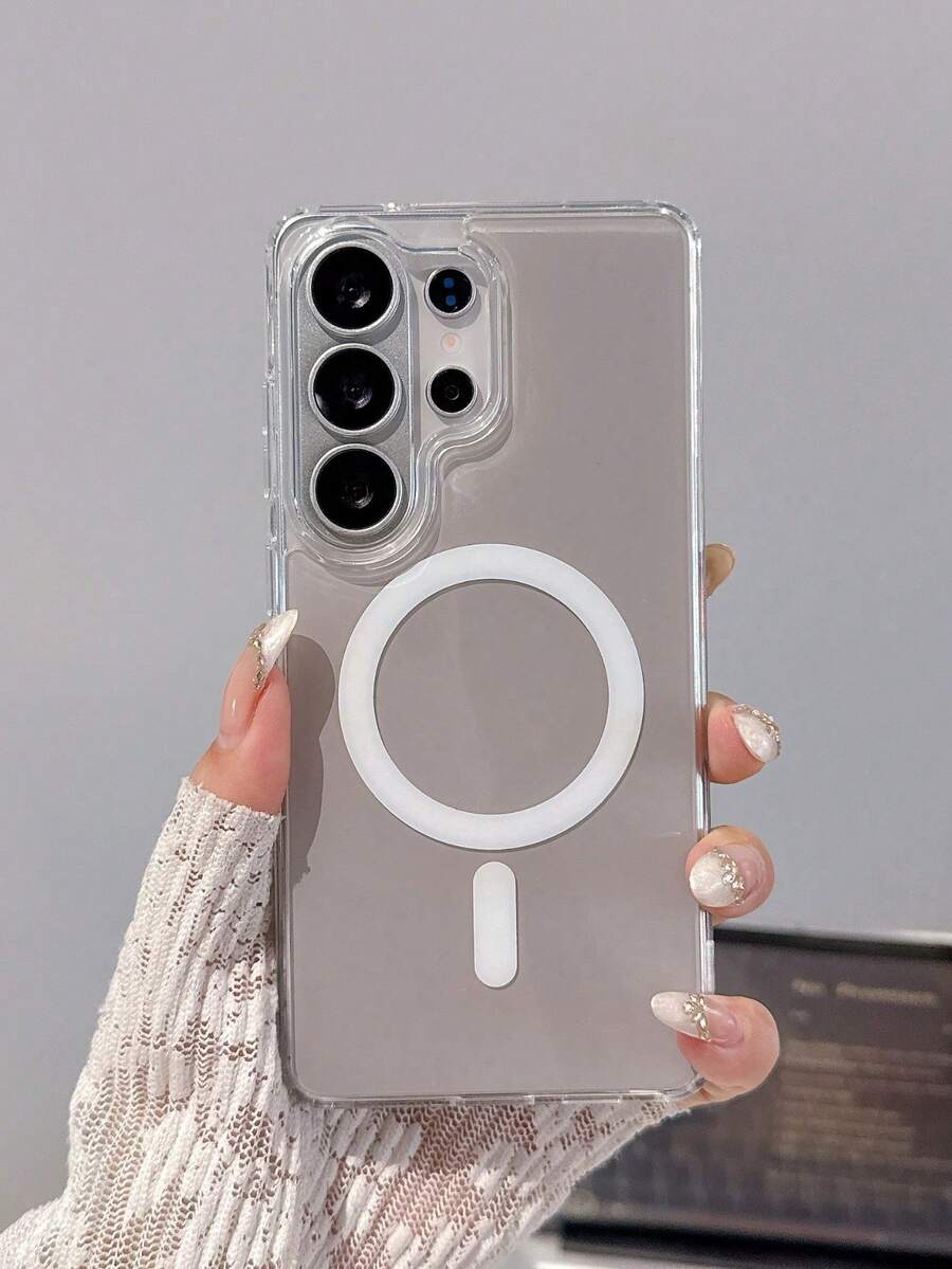 Acrylic Magnetic Phone Case TPU Frame Shockproof Anti-Drop Design Compatible With Samsung S26 S25 S24 S23 S22 Ultra Plus FE Series Also Compatible With A57 A56 A55 A37 A36 A27 A17 A07 A06 Supports Magnetic Charging Protective Cover