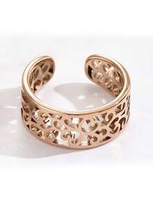 3pcs/1pc Elegant Bohemian Hollow Adjustable Wide Opening Toe Rings, Silver/Gold/Rose Gold Stainless Steel Women's Toe Rings, Suitable For Daily, Holiday, Beach Vacation Outfit Accessories - Toe Ring - View 5