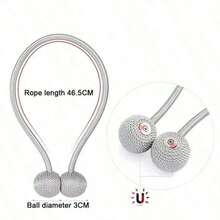 2 buah Tali Pengikat Tirai Magnetik, Klip Tirai Berbentuk Earphone, Gesper Pengikat Tirai Tanpa Pengeboran - Beraneka warna - View 6