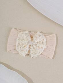 1 pièce Bandeau en dentelle avec nœud et perle pour bébé fille, accessoire pour cheveux, convient pour le port quotidien et les fêtes, cadeau parfait pour les filles - Multicolore - Voir 11