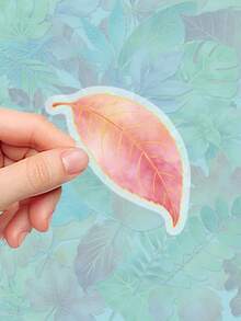 50pcs These Gold-Foil 'One Leaf' PET Self-Adhesive Stickers Are Ideal For Office Stationery, Bullet Journal Accessories, Calendars And Planners. With Their Stylish Design, They Are Perfect For Winter And The New Year, And Are Easy To Peel And Apply. - Sticker - View 6