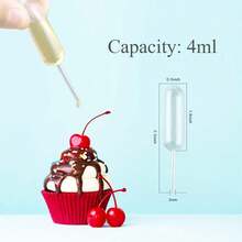 4ml Cupcake Squeeze Droppers, 50pcs/Pack Liquid Injection Transfer Pipettes, Suitable For Strawberries, Cupcakes, Desserts - Multicolor - View 2