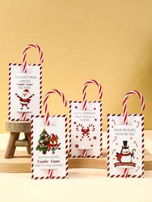 Joivida 48PCS Christmas Candy Cane Holder Cards, Santa & Reindeer Pattern, Holiday Party Favors, Gift Packaging, Tabletop Decorations - Multicolor - View 11