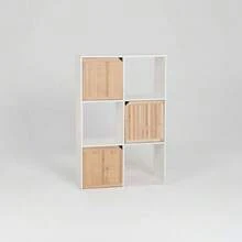 KIWI MOBLEKIT | Wooden Shelves For Storage And Decoration, Cube Or Rectangular Models With Door Or Drawer Options, Modern Auxiliary Furniture For Living Room, Bedroom Or Office - 六格書架 58.5x29x87.5 公分 白色 - 查看 8