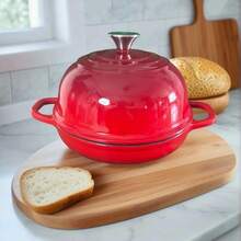 24cm Enamel Cast Iron Round Dutch Oven With Dual Handles, Suitable For Homemade Sourdough Bread, Home Baking (Bread/Desserts/Pastries) - View 2