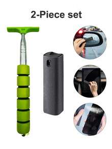 Car Rearview Mirror Squeegee, Retractable Car Rearview Mirror Wiper, Car Glass Squeegee With Telescopic Long Handle Cleaning Brush, Portable Cleaning Tool - Windshield Wipers - View 9