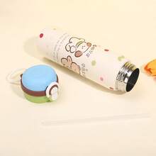 New 316 Stainless Steel Insulated Tumbler, Cartoon Design With Carrying Strap, Portable Vacuum Water Cup, Student Spring-Loaded Dual-Drinking Straw Cup - Multicolor - View 2