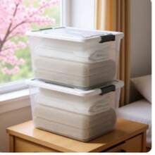 Large-Capacity Transparent Plastic Storage Box For Home Use, Including Toy And Snack Organizers, Baby Clothes Storage Boxes, And Miscellaneous Items Boxes. - A - View 1