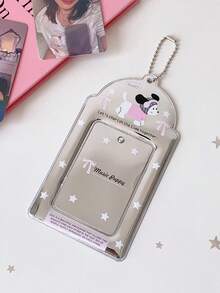 1 PC Sparkling 3-Inch Girl's Heart Keychain Holder - Student Fan Club ID Card Display Case For Bus Card Wallet, Back To School, First Day Of School - Multicolor - View 10
