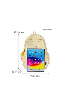 Large Capacity Colorful Printed Backpack For Girls, Student School Bag, Cartoon Backpack, Lightweight Travel Bag, Daily Commute Laptop Bag, Fashion Casual Backpack For Elementary, Middle, High School And College Students, Nylon Laptop Bag, Multiple Colors Available, Academy Style - A - View 3