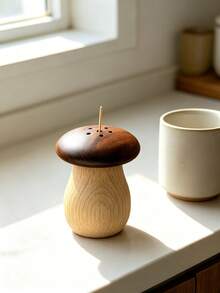 1pc Mushroom Toothpick Holder, Multifunctional Portable Walnut Wood Solid Toothpick Box, Creative Cute Adjustable Detachable Cartoon Acorn Toothpick Can, Portable Minimalist Toothpick Storage Box, Premium Floss Toothpick Bucket, New Creative Storage Box, Light Luxury Premium Home Daily Use - Multicolor - View 10