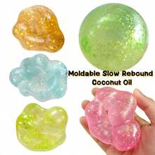 1/2/4pcs Malleable Slow Rebound Coconut Oil Handmade Squeeze Balls, Anxiety Relief Toys, Fingertip Toys, Hand Pressure Relief, Squeeze Toys, Stress Relief Toys, Anxiety & Relaxation, Party Gifts, Gift Bag Fillers, Birthday, Filler Squeeze Toys - Multicolor - View 4
