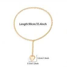 Fashionable Metallic Heart Pendant Casual Versatile Women's Waist Chain - C - View 7