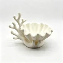3D Printed PLA White Coral Shell Trinket Dish, Nautical Coral Branch Sculpture Storage Bowl, Multi-Functional Wavy Shell Decorative Tray For Mini Succulent Plants, Necklaces, Soaps And Small Accessories, Vanity Dresser Bathroom Desktop Organizer, Unique Coastal Table Decor And Housewarming Gift - Multicolor - View 8