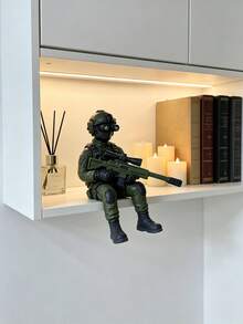 Soldier Action Figure, Military Man Equipped With Night Vision Goggles And Sniper Rifle, Green Special Forces Toy Model, Suitable For Adults, Modern Combat War Game Figure, Desktop Decoration, Collectible Gift - A - View 9