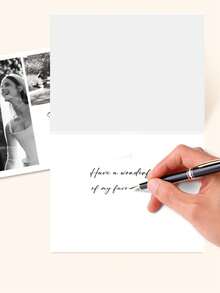 Customizable Wedding Photo & Text Greeting Card With Envelope - Customizable Photo & Message, Suitable For Wedding, Baptism, Birthday, Thank You Card And Any Other Occasion - Upload Your Own Image And Text To Create Elegant Celebration Greeting Cards - Multicolor - View 2