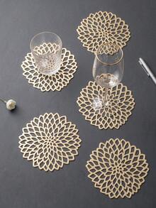 1-12pcs Hollow Heat-Insulated PVC Desktop Cup Coasters, Hotel Table Decor Wine Glass Pads Suitable For Holidays, Parties, Birthdays, Weddings And Dinner Parties - Multicolor - View 12