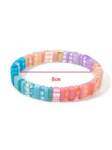 1pc Bohemian Style Creative Fashion Elegant Sweet Minimalist Dopamine Color Bracelet For Women, Sisters, Couples, Prom/Graduation Ceremony Jewelry Gift, Suitable For Daily Wear, Dating, Party, Holiday, Wedding Season, Commute, Halloween, Christmas - Colorful - View 6