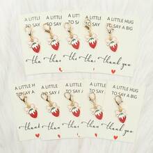 5pcs/10pcs Strawberry Keychains, Complete With Thank-You Cards. Perfect For Various Holiday Gifts - Multicolor - View 10