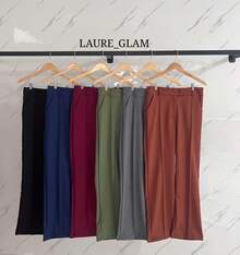 Calça Pantalona Feminina Casual Elegante de Alfaiataria Luis Twill com Zíper e Bolsos Funcionais - Azul Marinho - Visão 2