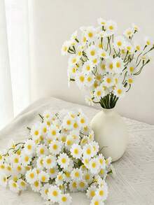 6/12pcs Artificial Chamomile Flowers, Realistic Fresh Chamomile Shape With Delicate Layered Petals, Soft Touch, Perfect For Birthday Party, Wedding Banquet, Holiday Celebration Table Decor, Daily Home Decoration, Photography Props, Everlasting Freshness To Light Up Every Important Moment - Multicolor - View 7