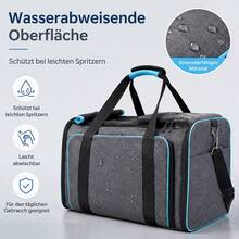 Faltbare Transporttasche für Katzen, 48*30*31 cm, grau, wasserdicht Transportbox für kleine Hunde – atmungsaktives Netzgewebe, aus Oxford Leichte Haustier-Tragetasche mit Schultergurt & waschbarem Kissen - Grau - Übersicht 6