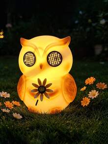 1pc Solar Powered Outdoor Rabbit/Owl Lawn Light, Waterproof Garden Landscape LED Decorative Light - Multicolor - View 5