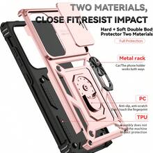 Military Grade Anti-Drop Push-Window Lens Protection Phone Case Ring Holder Full Coverage Thick Protective Cover + Lanyard Phone Case/Compatible With Apple 17PROMAX/16promax/15promax/14promax/13promax/12promax/11promax/XSMAX/7/8PLUS/Compatible With Samsung S26/2524321u Phone Case Compatible With Xiaomi Compatible With Honor Compatible With Huawei Suitable For Moto - Pink - View 9