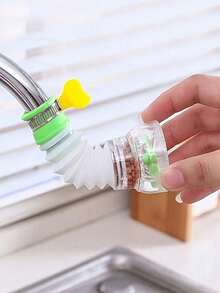 1pc Universal Kitchen Faucet Extension Hose With 360° Rotating Aerator, Anti-Splash Water-Saving Faucet Nozzle, Flexible Sink Spray Head Attachment, One-Click Faucet Extension Tube, Suitable For Kitchen And Bathroom, Housewarming Gift - Kitchen Accessories - Kitchen Faucet - Multicolor - View 1