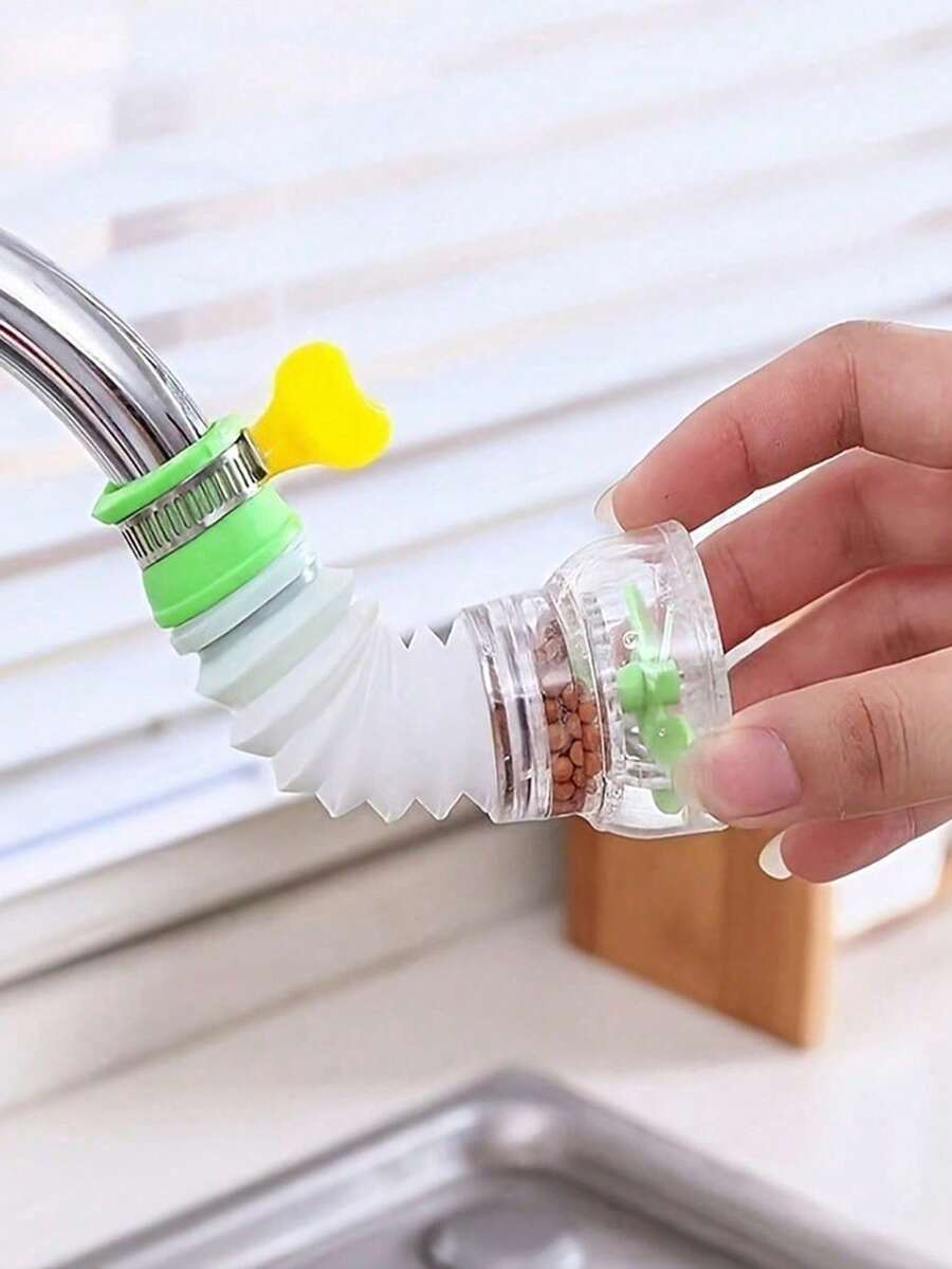 1pc Universal Kitchen Faucet Extension Hose With 360° Rotating Aerator, Anti-Splash Water-Saving Faucet Nozzle, Flexible Sink Spray Head Attachment, One-Click Faucet Extension Tube, Suitable For Kitchen And Bathroom, Housewarming Gift - Kitchen Accessories - Kitchen Faucet - Multicolor - View 1