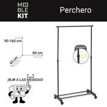 KIWI MOBLEKIT | Free-Standing And Expandable Clothes Racks In Metal And Wood, Clothing With Adjustable Options, With Wheels Or Shelves, Organizers For Bedroom, Entryway And Home - 碳鋼 80x43x90-160 厘米 - 查看 3
