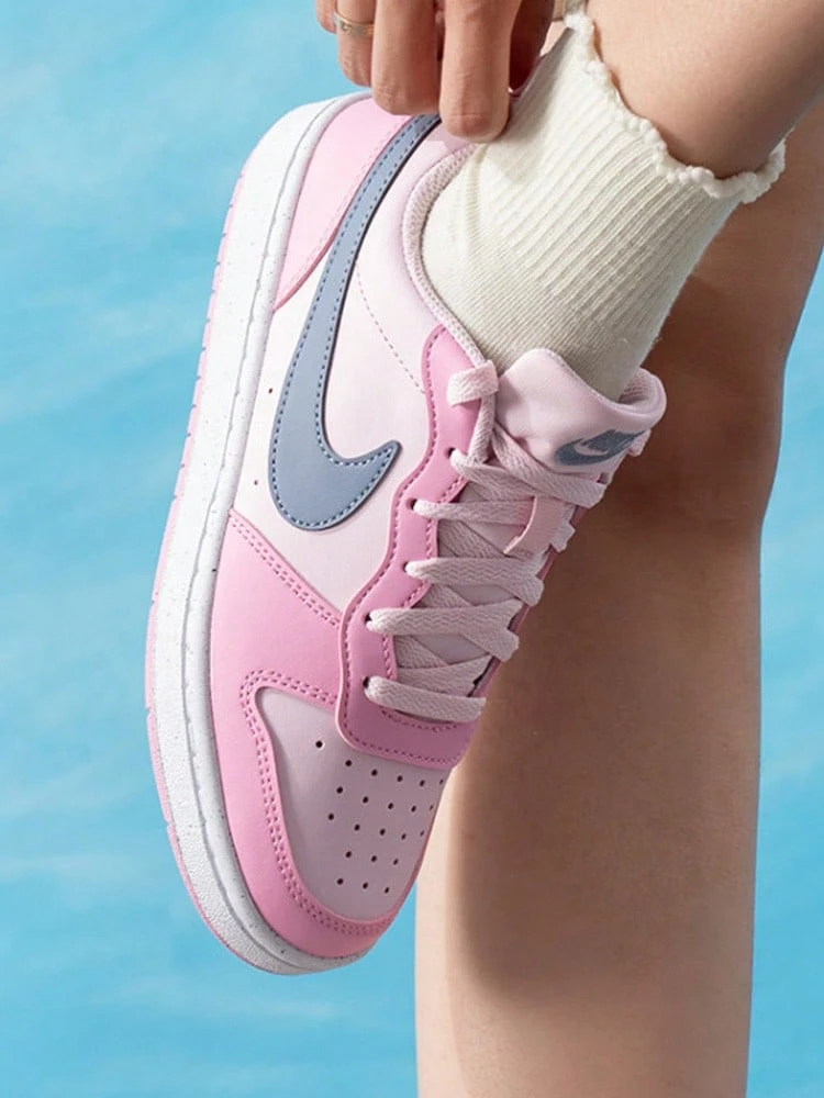 Nike Court Borough Recraft Comfortable And Versatile GS Sporty Casual Low-Top Sneakers, Unisex - Foaming Powder - View 1