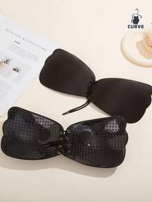 1/2 piezas Sostén adhesivo invisible de talla grande. Sin aros, sin tirantes, espalda descubierta y escote profundo en V. Elevador con cordón y realzador de escote. Transpirable para uso diario. - Multicolor - Ver 7