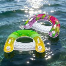 1pc New U-Shaped Dragon Fruit Floating Lounge Chair, PVC Material Portable Design With Handle And Cup Holder, Suitable For Beach, Pool, Lake Water Activities And Relaxation - Multicolor - View 3