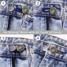 Juego de 24 piezas de extensores de botones elásticos, extensión de cintura ajustable e invisible, botón de expansión de cintura sin costuras, múltiples colores disponibles, adecuado para jeans/pantalones, unisex - Multicolor - Ver 8