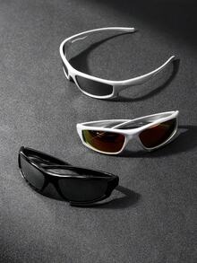 1 Pair Retro Men's Fashion Glasses With Wrap-Around Design, Suitable For Daily Wear And Travel - A - View 19