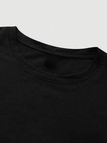 2025New Summer Collection Of Plus-Size Men's Clothing With Stylish Lettering And Inspirational Designs'Never Give Up,Positive And Uplifting' And - 黑色 - 查看 4