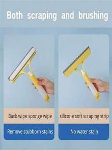 3-In-1 Multifunctional Glass Cleaning Tool With Spray Function, Handheld Window, Tile, Windshield, Mirror Cleaning Device, Suitable For Home And Bathroom Use, Spray Liquid, Squeegee, Cleaning Brush, Handheld Wiper, Bathroom Mirror Cleaner, - A - View 4