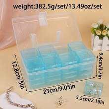 32-Compartment Clear Plastic Storage Box, Large Capacity Jewelry Organizer, Bead Sorting Container, Multi-Functional Portable Plastic Carrying Case, Suitable For Crafts And Sewing Supplies - Blue - View 5