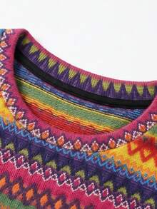 Camiseta sin mangas casual con patrón de rayas y bloques de color para hombre - Rosa - Ver 4