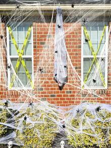 Halloween Spider Web Decorations With Extra Realistic Spiders, Halloween Spider Web Decor, Includes Realistic Spiders, Super Elastic Spider Web, Suitable For Halloween Indoor/Outdoor Party Supplies, Super Elastic Spider Web Halloween Decorations - Multiple Styles - View 7