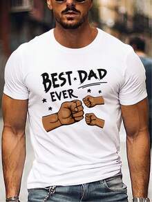 BEST DADA EVER T Shirt,Men's Preferred,Casual Short-Sleeve Design,Ideal Choice For Summer - 白色 - 查看 1