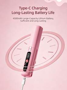 迷你 USB 充電式捲髮棒，負離子護髮，LED 數位溫度控制最高 320°C，便攜式旅行與宿舍使用，隨身造型必備工具 - 多色 - 查看 8