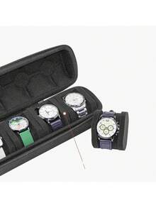 1pc Hard Shell Watch Travel Storage Box, Unisex Portable Single Watch Organizer And Storage Box, Watch Protection Storage Box, Anti-Shake Watch Pillow, Suitable For Wristwatches And Smartwatches (1/2/3 Slots) - Black - View 7
