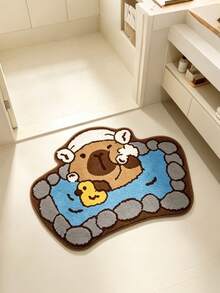1 pieza Alfombra decorativa de capibara bañándose, suave y acogedora, perfecta para la decoración diaria del hogar y festividades, alfombra decorativa, decoración de dormitorio, alfombra pequeña, alfombra, decoración del hogar, alfombra de sala de estar, alfombra pequeña de sala de estar, alfombra de dormitorio, decoración del hogar de sala de estar, alfombra de exterior, alfombra lavable - Multicolor - Ver 6