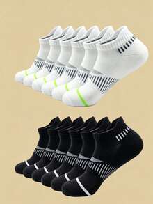 6/12 Pairs New Men's Summer Plus Size Sports Short Socks, Mesh Breathable, Simple Versatile Invisible Socks - Multicolor - View 2
