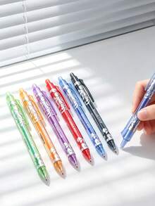 Blue And White Porcelain Print Multi-Color Retractable Thermosensitive Gel Pens 0.5mm Quick-Drying Colorful Bullet Journal Office Writing Pens - A - View 3