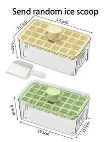 One-Click Ice Cube Tray (With Ice Scoop), Press-Type Ice Cube Maker With Lid Homemade Ice Cube Box For Home Use, Refrigerator Storage Tray--Fruit Ice Cubes, Basic Kitchen Accessory, Christmas, Thanksgiving Gift, Manual DIY Ice Cube Freedom - View 10
